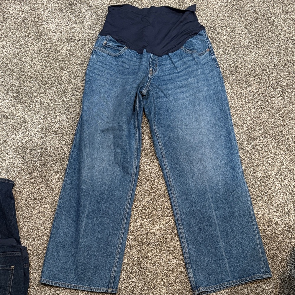 Old Navy Dark Blue Wide Leg Maternity Women's Jeans